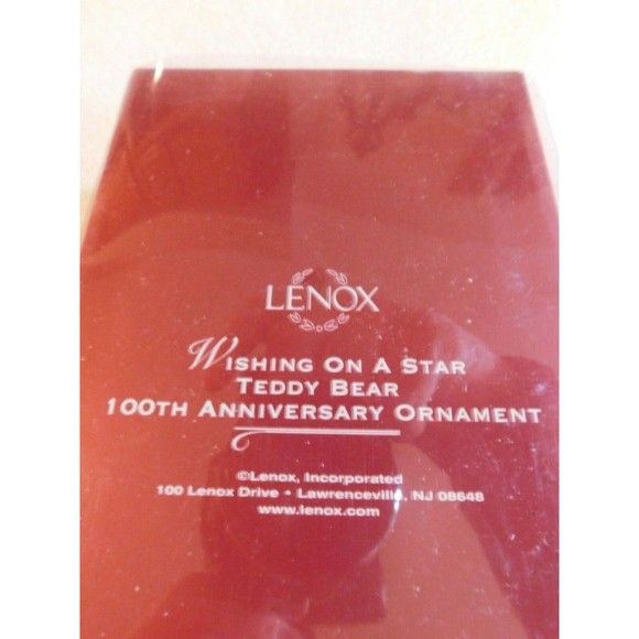 Teddy Bear Ornament Lenox Silver Plated 100th Anniversary Wish on a Star - Picture 3 of 3